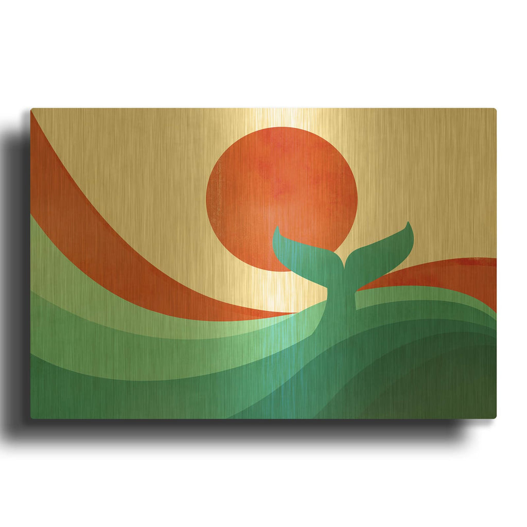 'Wave (Day)' By Jay Fleck Gold Metal Wall Art