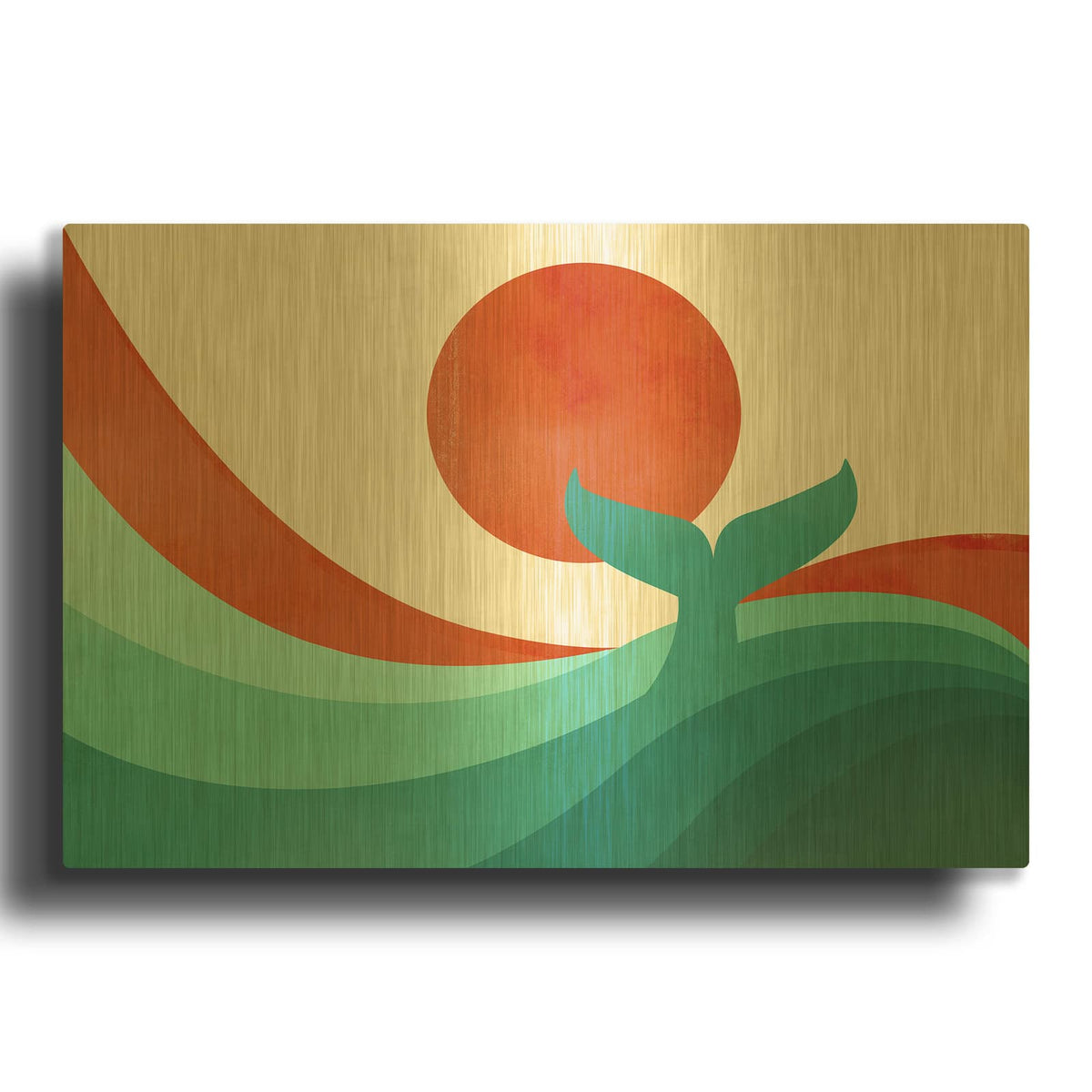'Wave (Day)' By Jay Fleck Gold Metal Wall Art