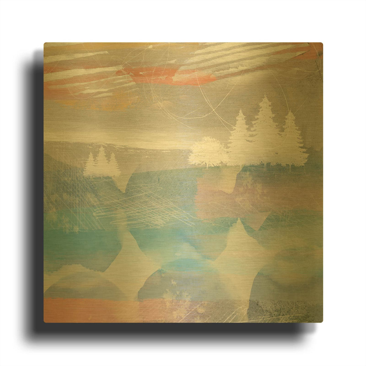 'Crimson Sunset No. 2' By Louis Duncan Gold Metal Wall Art