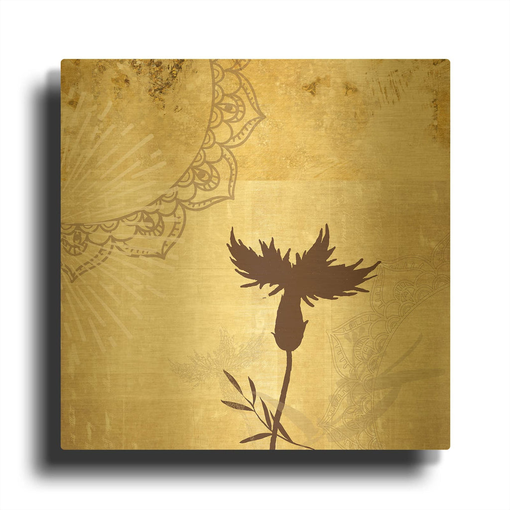 'Golden Henna Breeze 2' By Louis Duncan Gold Metal Wall Art