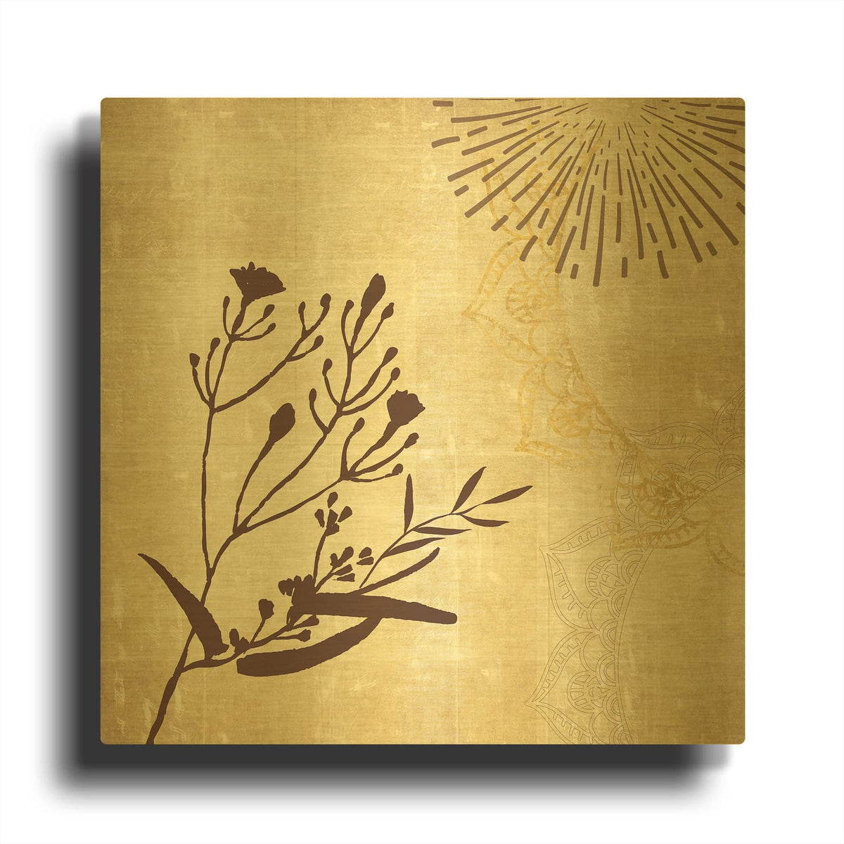 'Henna Highlights 1' By Louis Duncan Gold Metal Wall Art