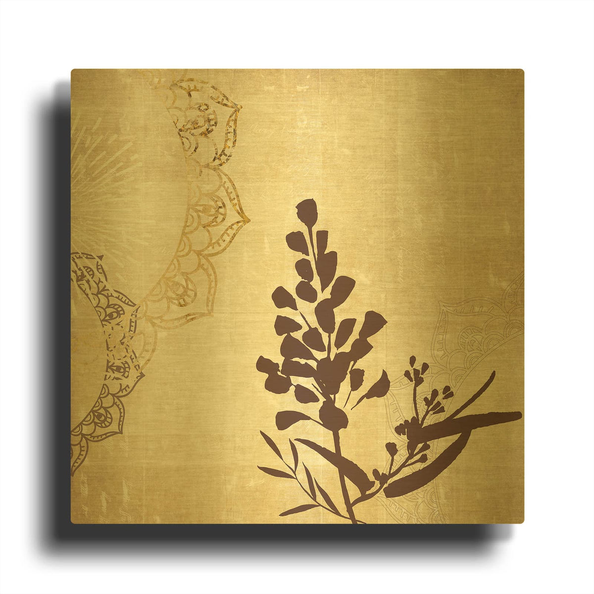 'Henna Highlights 2' By Louis Duncan Gold Metal Wall Art