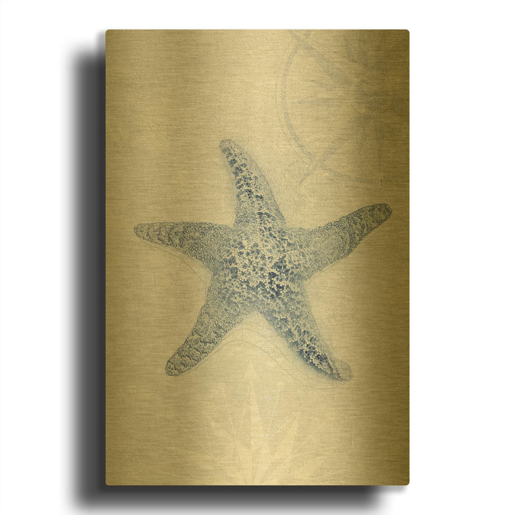 'Ocean Memories 4' By Louis Duncan Gold Metal Wall Art