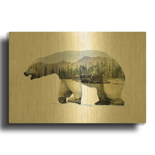 'Arctic Polar Bear' By Davies Babies Gold Metal Wall Art