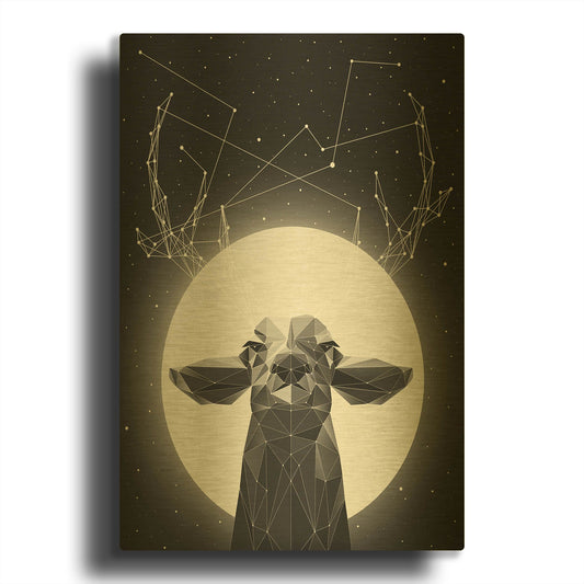 'Banyon Deer' By Davies Babies Gold Metal Wall Art