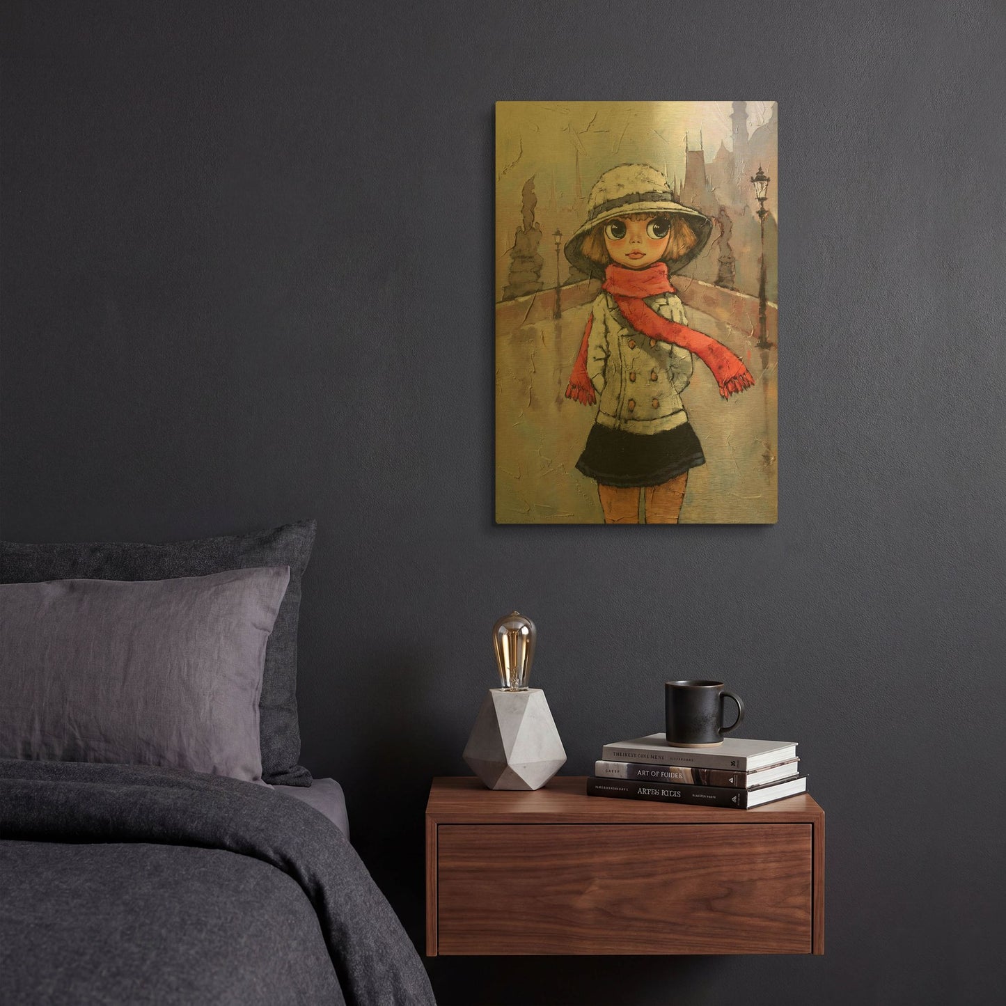 'Prague Holidays' By Alexander Gunin Gold Metal Wall Art