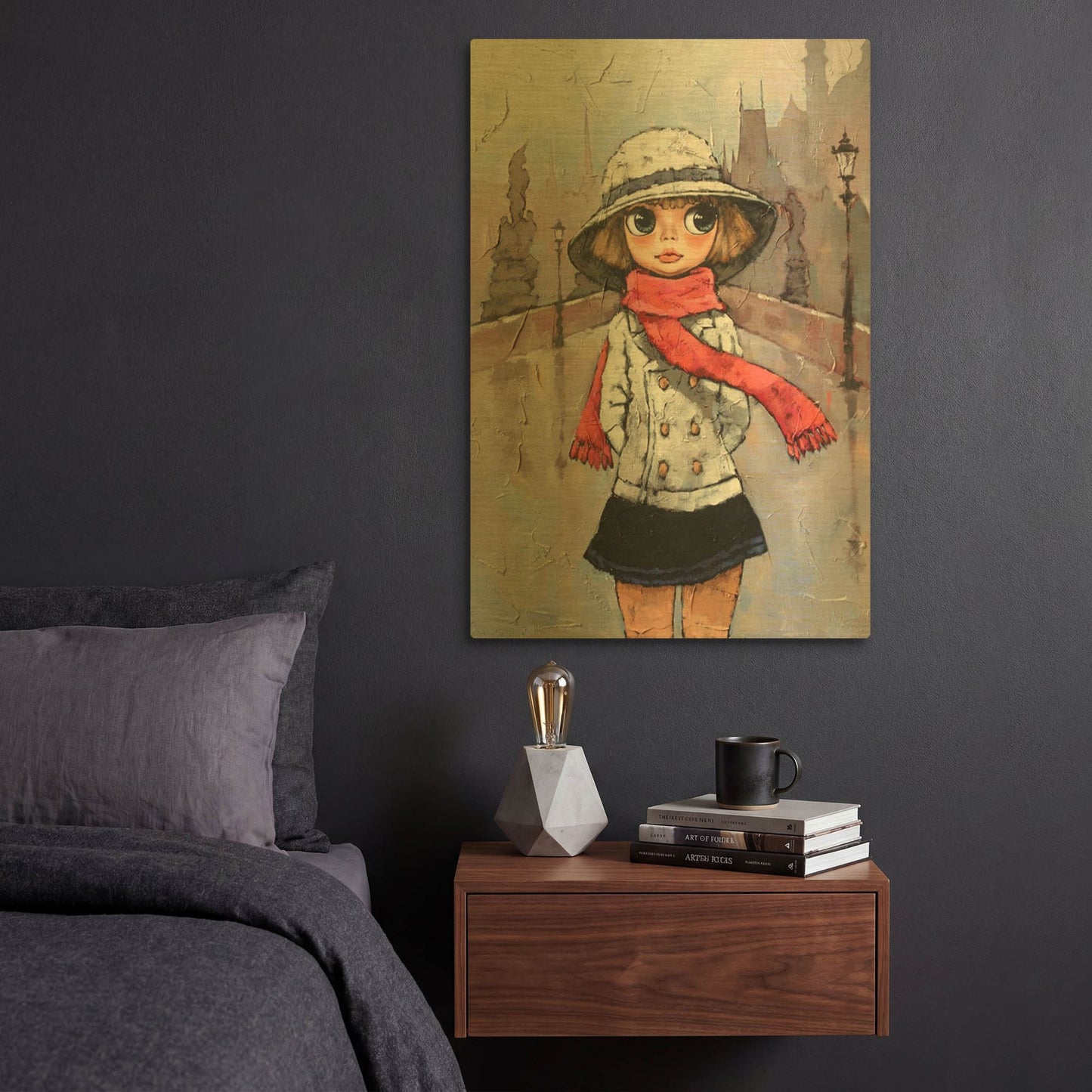 'Prague Holidays' By Alexander Gunin Gold Metal Wall Art
