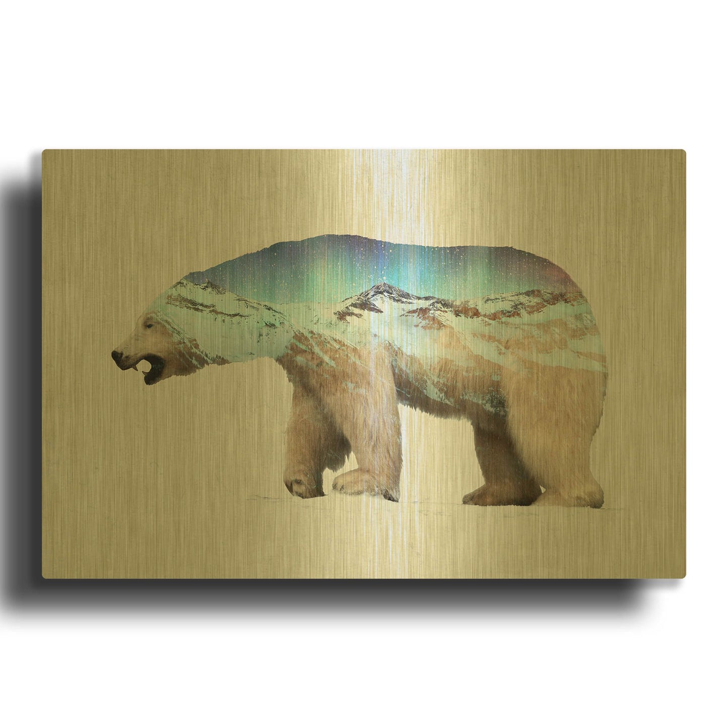 'The Arctic Polar Bear' By Davies Babies Gold Metal Wall Art