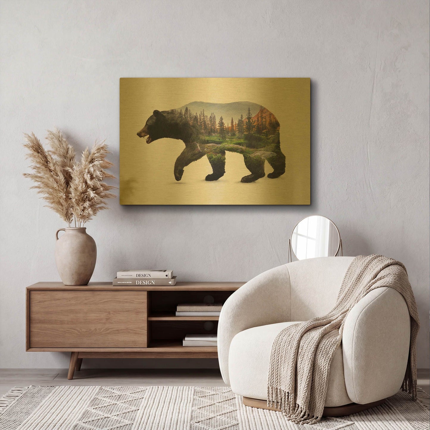 'The North American Black Bear' By Davies Babies Gold Metal Wall Art