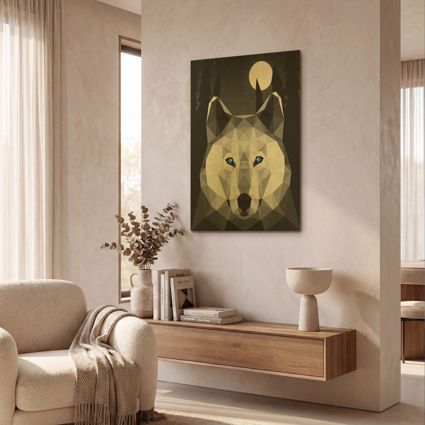 'Tundra Wolf' By Davies Babies Gold Metal Wall Art