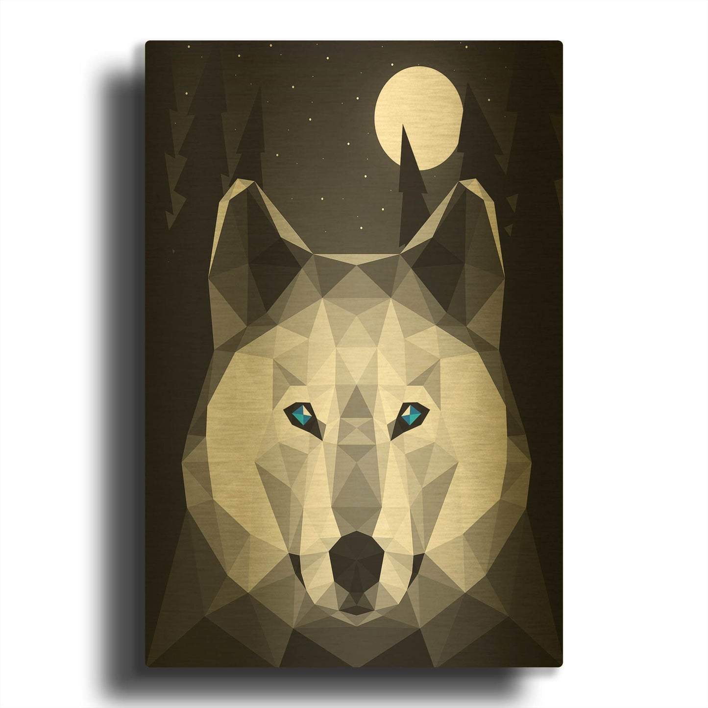 'Tundra Wolf' By Davies Babies Gold Metal Wall Art