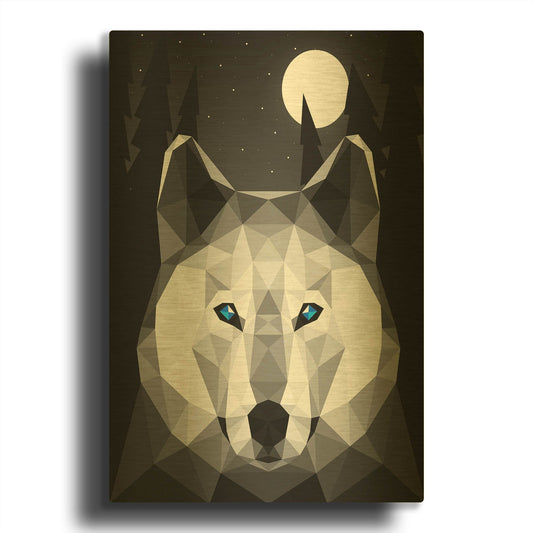 'Tundra Wolf' By Davies Babies Gold Metal Wall Art