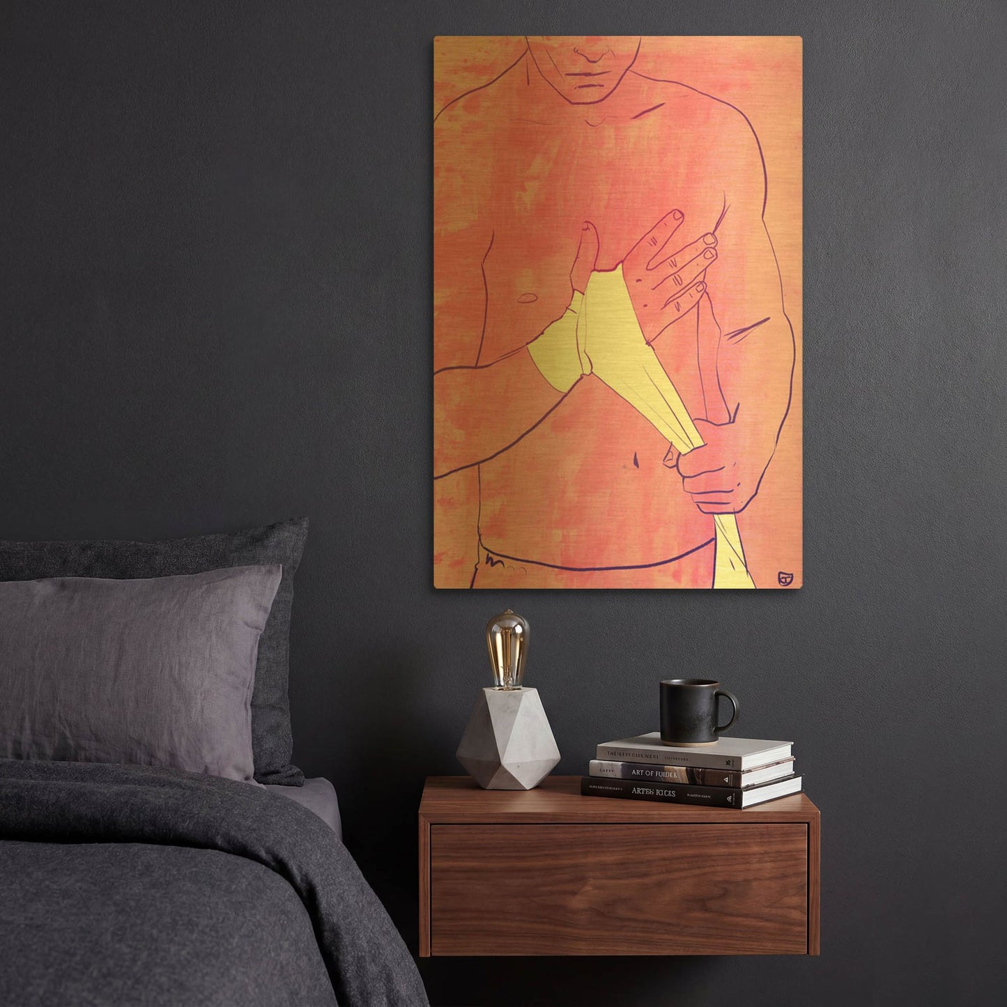 'Boxing 1' By Giuseppe Cristiano Gold Metal Wall Art