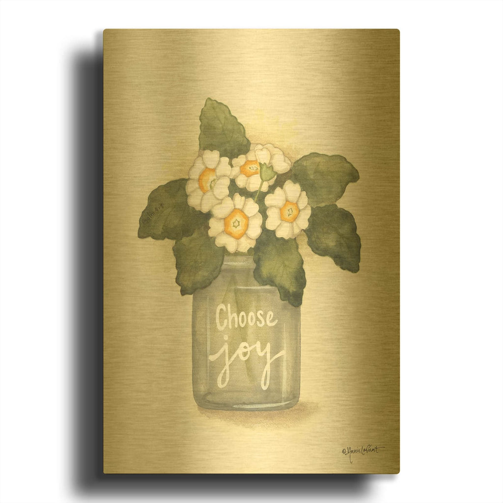 'Choose Joy Primrose' By Annie LaPoint Gold Metal Wall Art