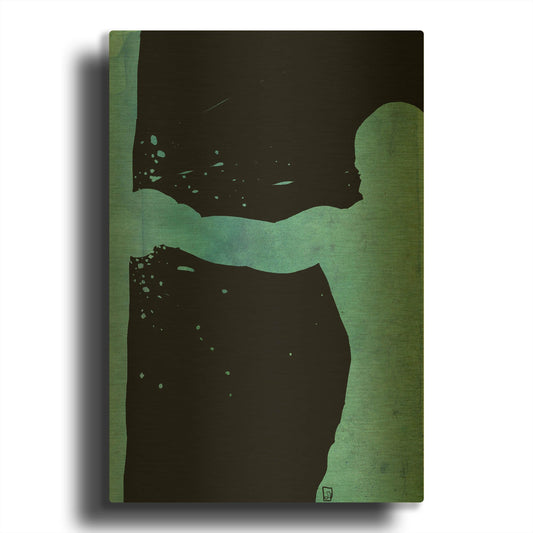'Boxing 5' By Giuseppe Cristiano Gold Metal Wall Art