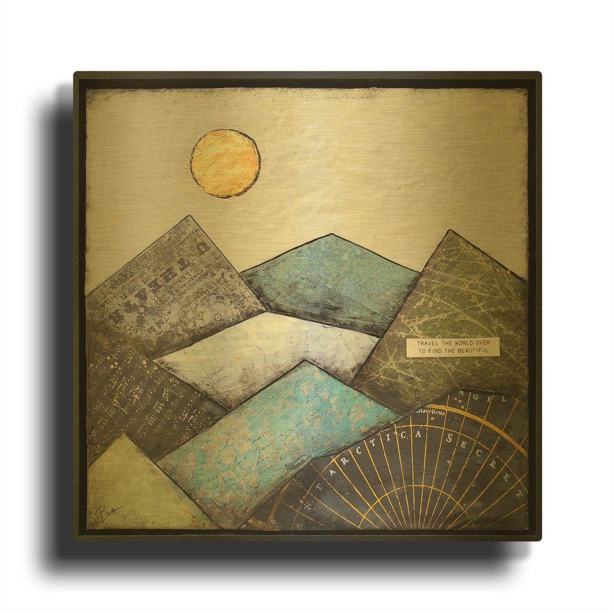 'Find the Beautiful' By Britt Hallowell Gold Metal Wall Art