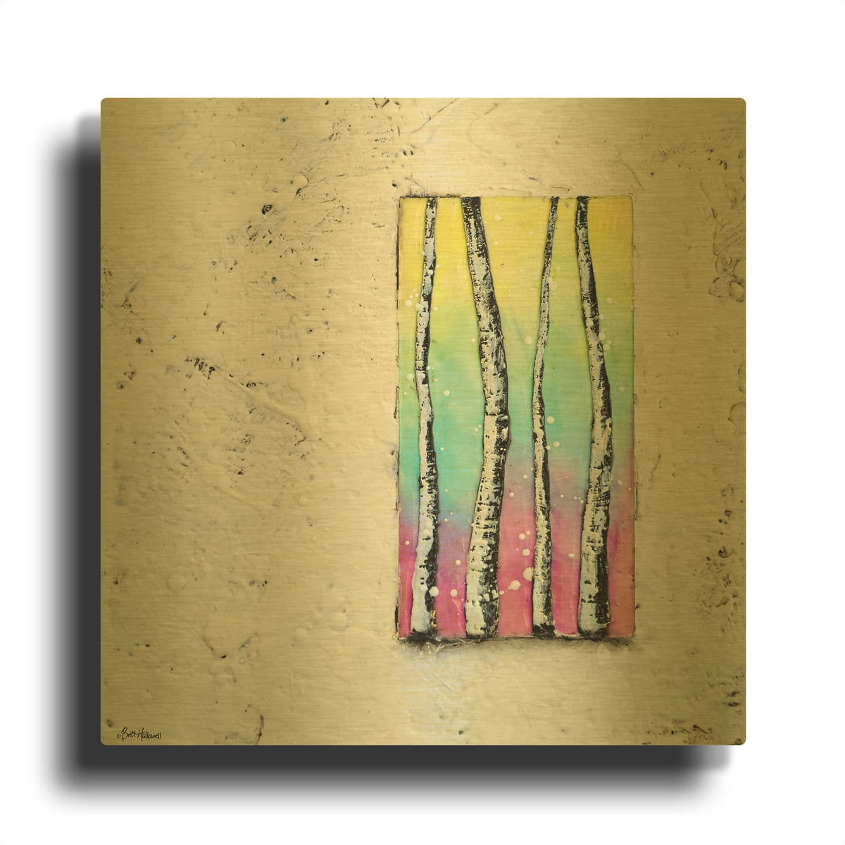 'Window to Nature II' By Britt Hallowell Gold Metal Wall Art