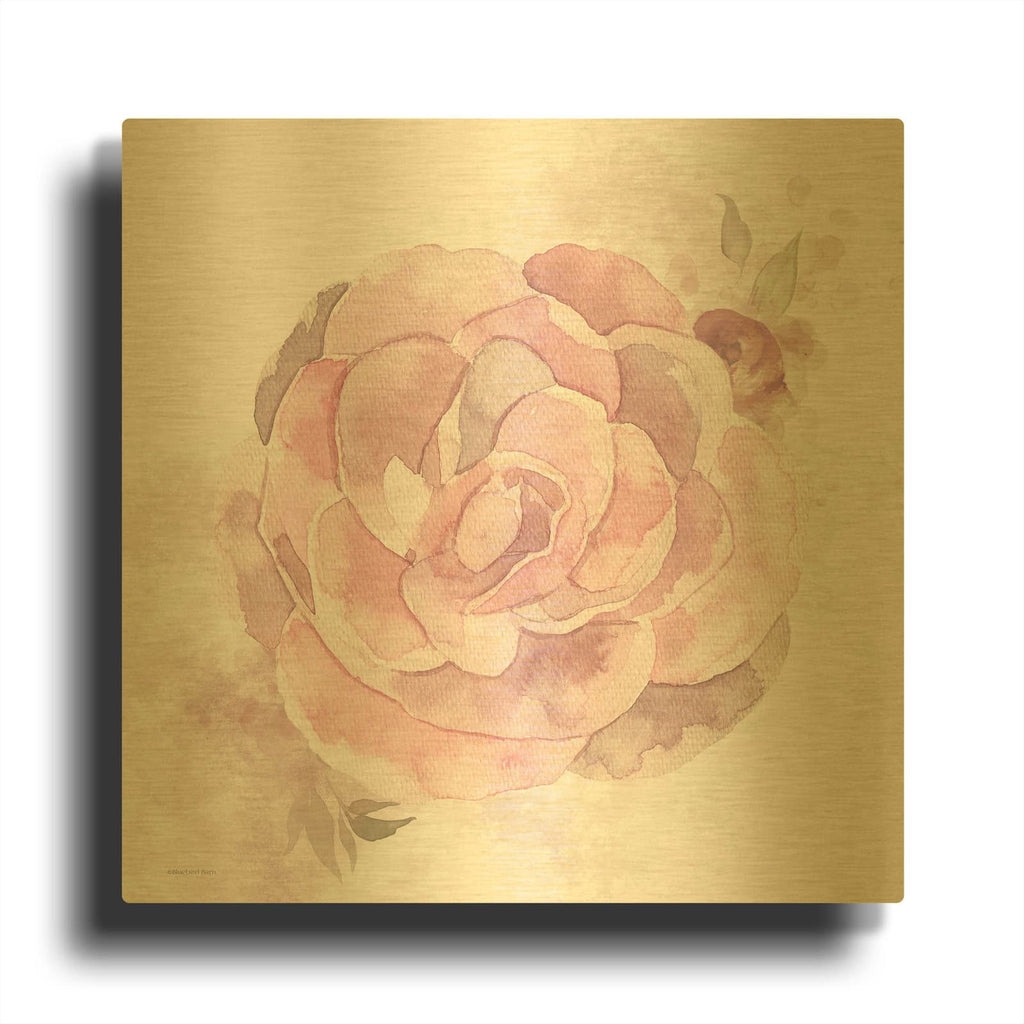 'Cottage Peony II' By Bluebird Barn Gold Metal Wall Art