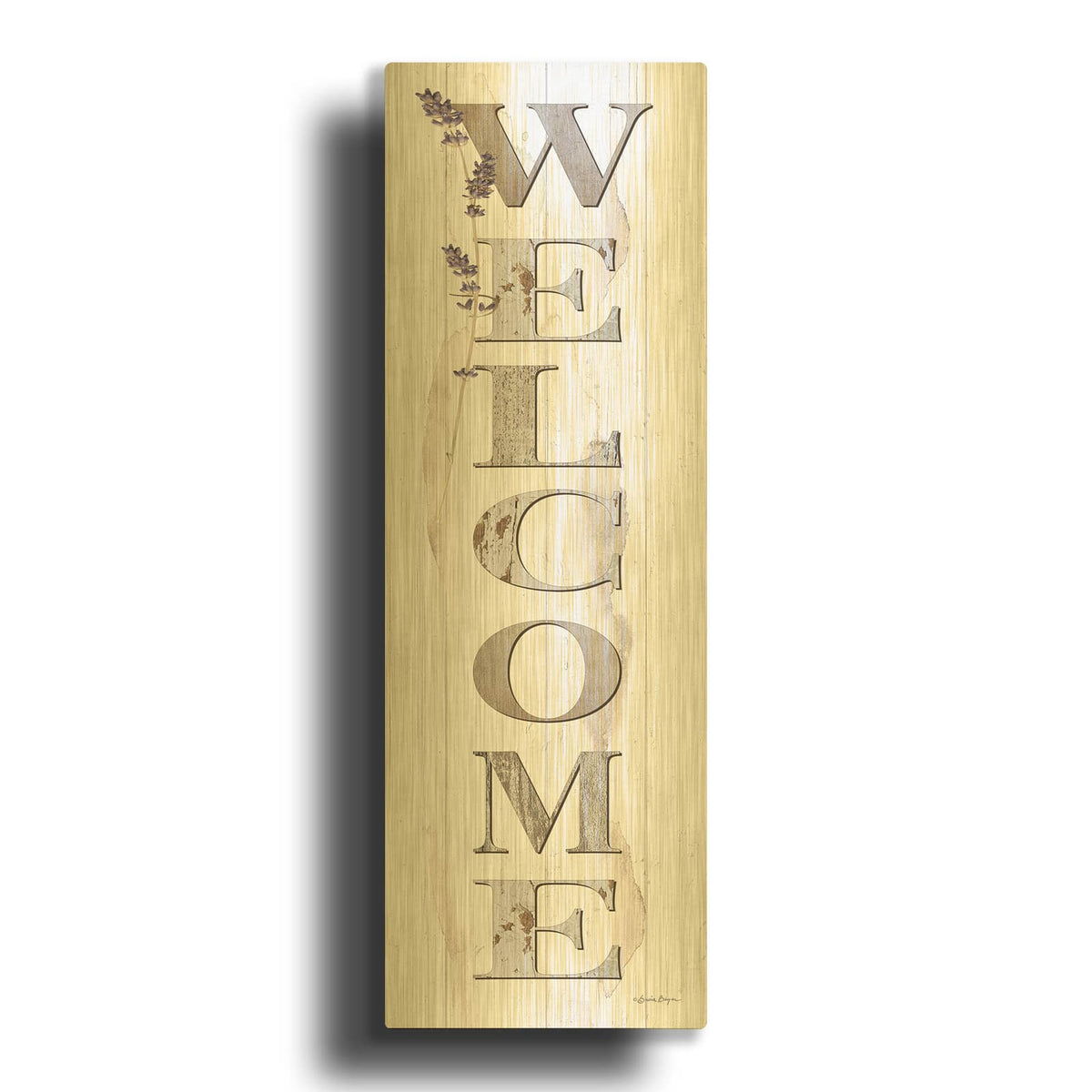 'Welcome' By Susie Boyer Gold Metal Wall Art