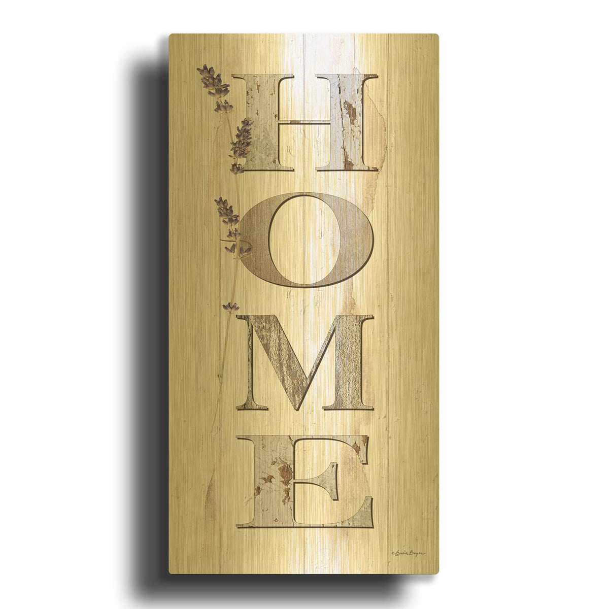 'HOME 2' By Susie Boyer Gold Metal Wall Art