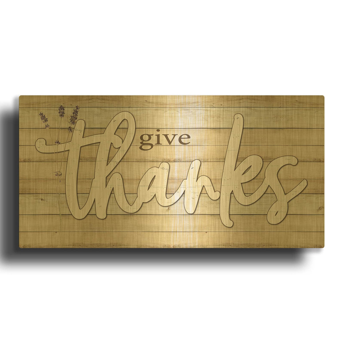 'Give Thanks' By Susie Boyer Gold Metal Wall Art