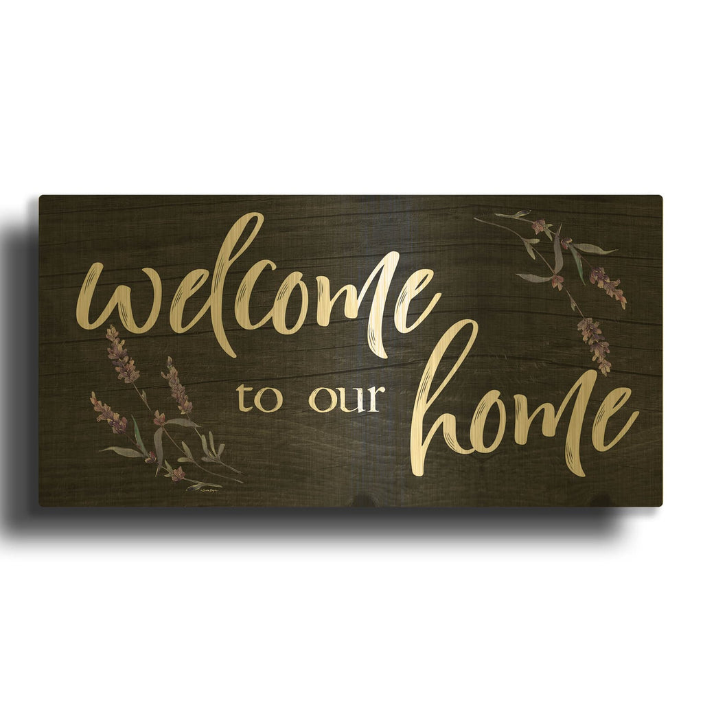 'Welcome to Our Home' By Susie Boyer Gold Metal Wall Art