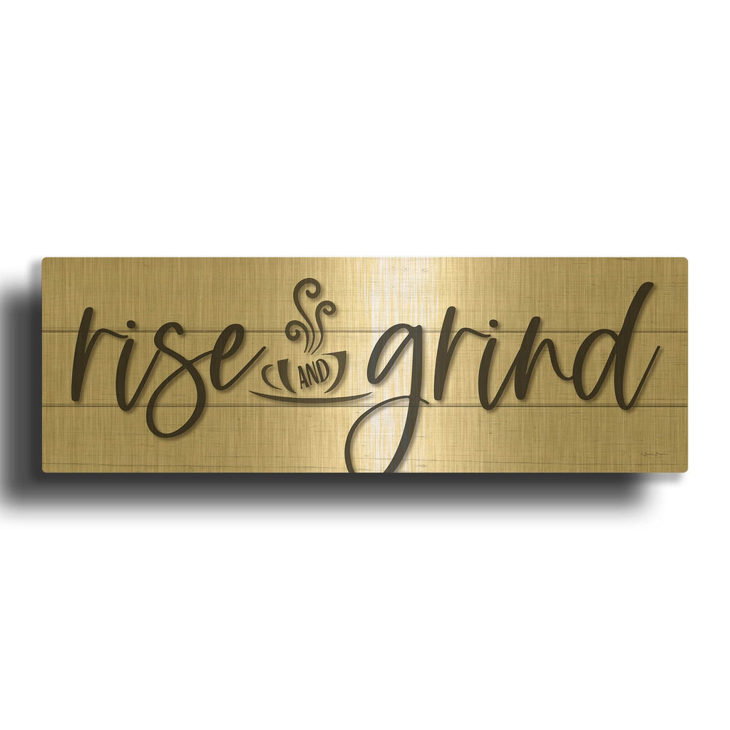 'Rise and Grind' By Susie Boyer Gold Metal Wall Art
