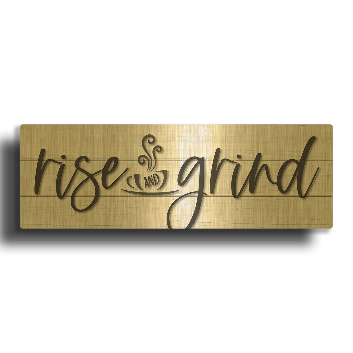 'Rise and Grind' By Susie Boyer Gold Metal Wall Art