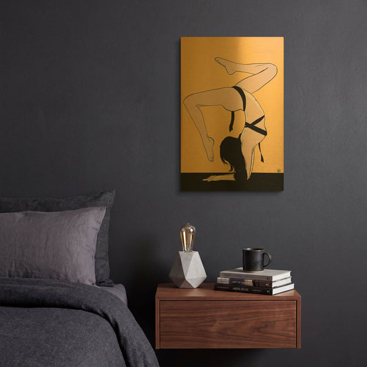 'Contortionist 2' By Giuseppe Cristiano Gold Metal Wall Art