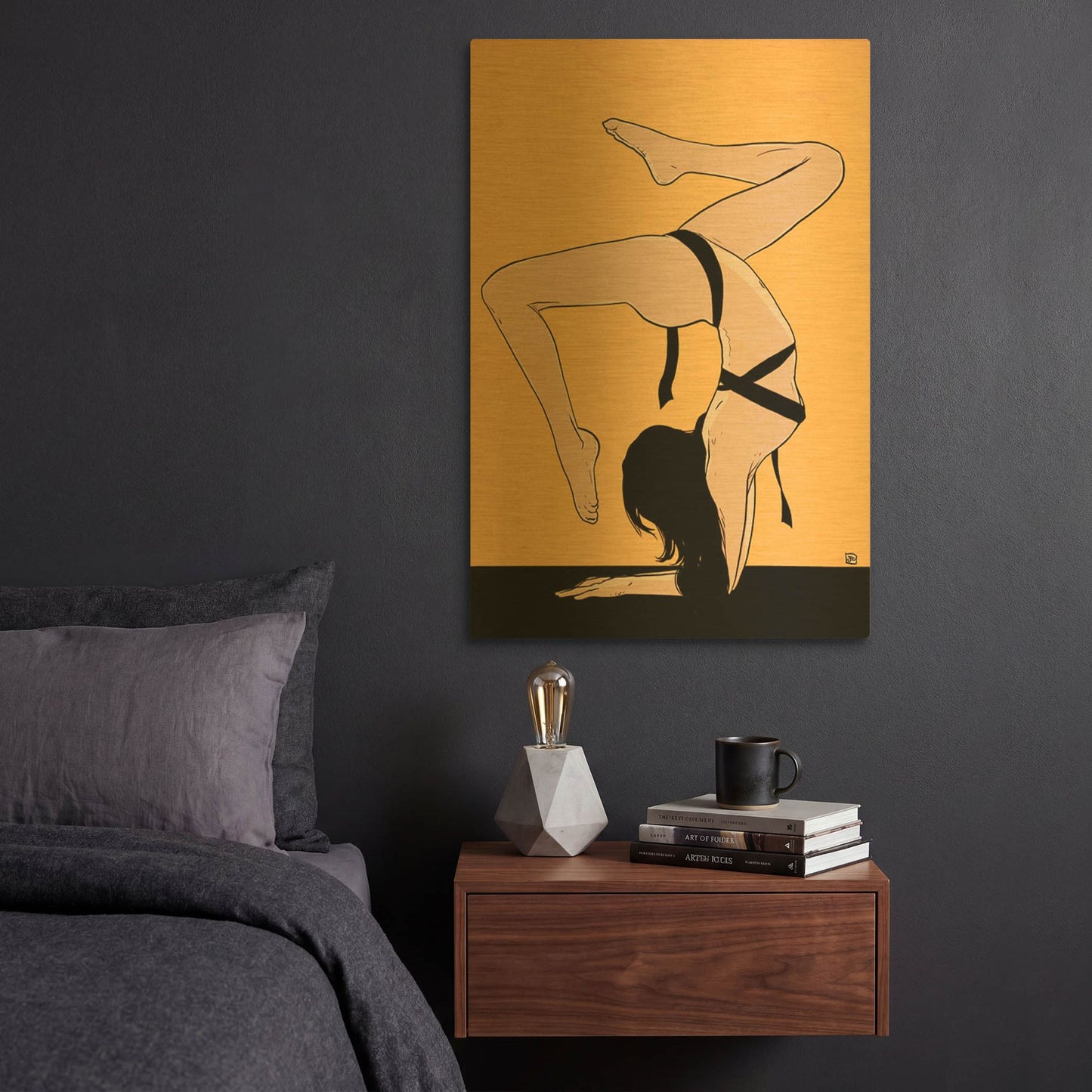 'Contortionist 2' By Giuseppe Cristiano Gold Metal Wall Art