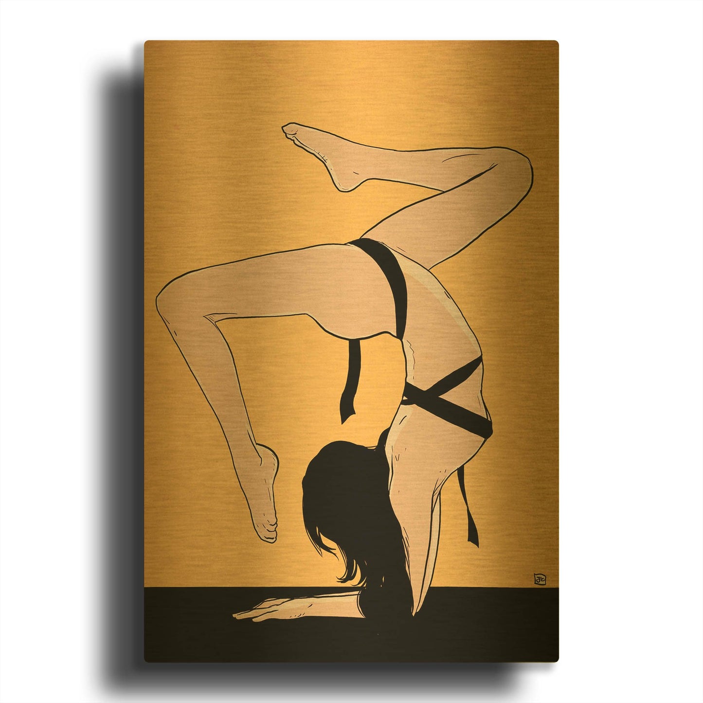 'Contortionist 2' By Giuseppe Cristiano Gold Metal Wall Art