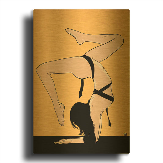'Contortionist 2' By Giuseppe Cristiano Gold Metal Wall Art