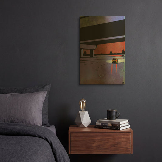 'Cars 7' By Giuseppe Cristiano Gold Metal Wall Art