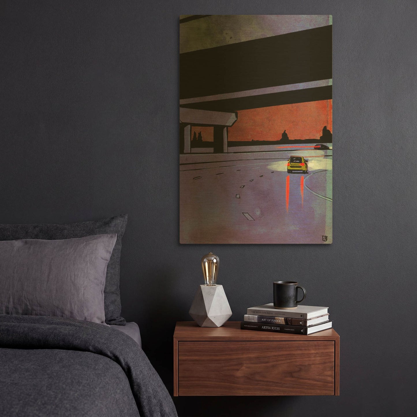 'Cars 7' By Giuseppe Cristiano Gold Metal Wall Art