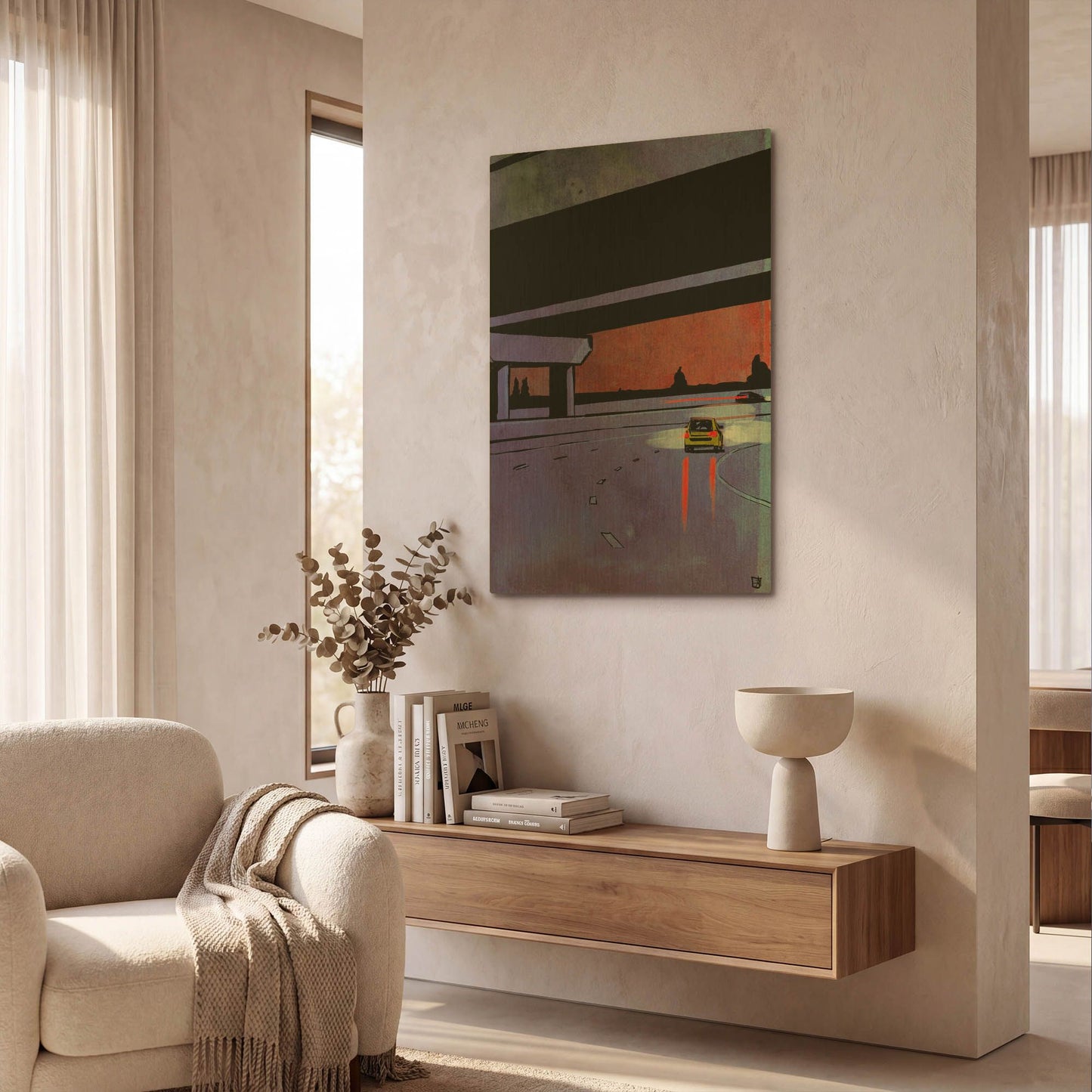'Cars 7' By Giuseppe Cristiano Gold Metal Wall Art
