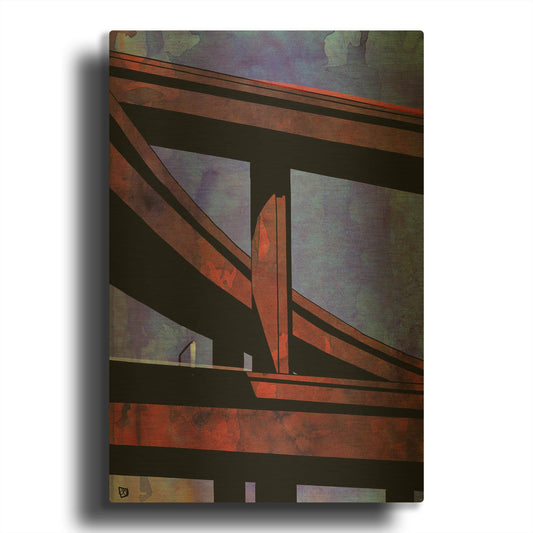 'Cars 8' By Giuseppe Cristiano Gold Metal Wall Art