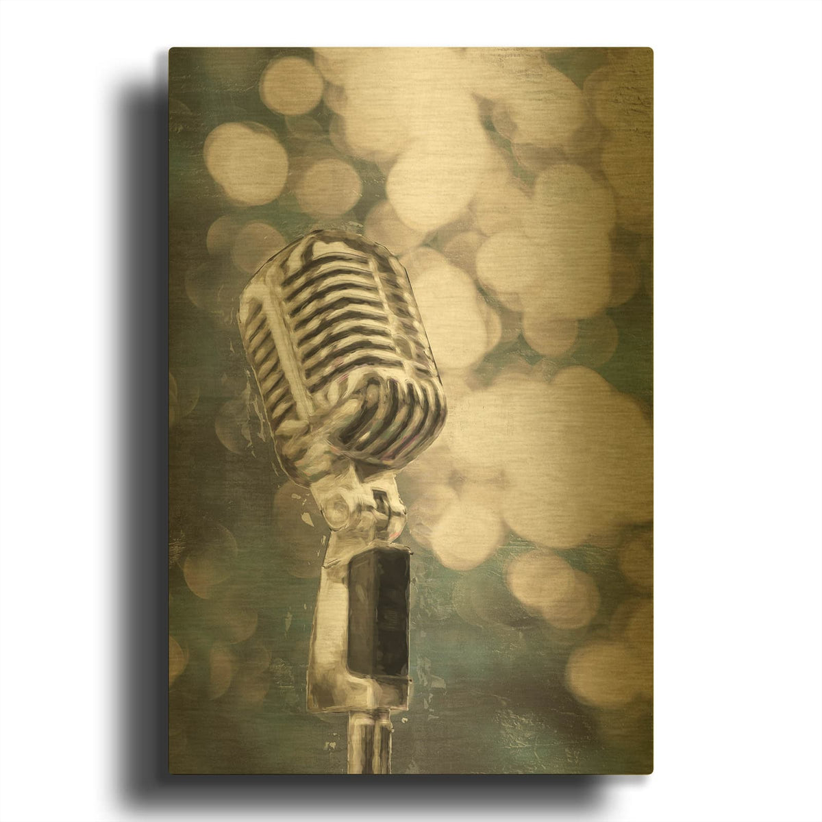 'Lights and Sound' By Cloverfield & Co. Gold Metal Wall Art