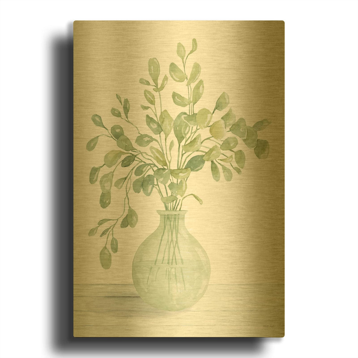 'Eucalyptus Beauty II' By Cindy Jacobs Gold Metal Wall Art