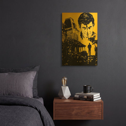 'Psycho' By Giuseppe Cristiano Gold Metal Wall Art