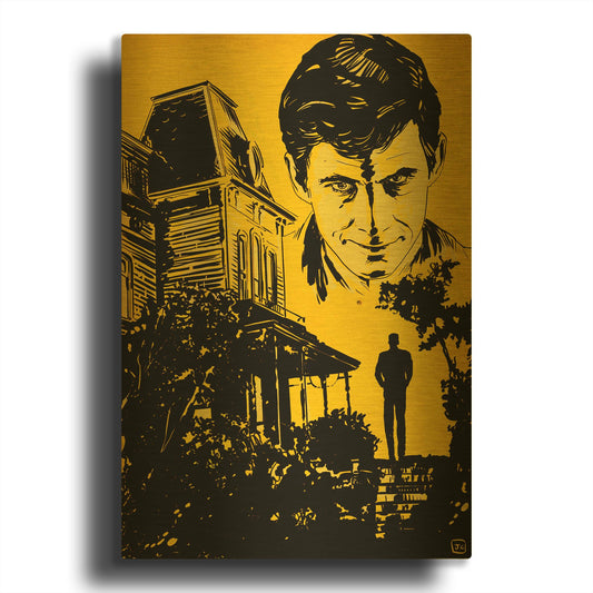'Psycho' By Giuseppe Cristiano Gold Metal Wall Art