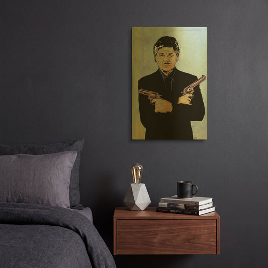 'Charles Bronson' By Giuseppe Cristiano Gold Metal Wall Art