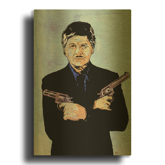 'Charles Bronson' By Giuseppe Cristiano Gold Metal Wall Art