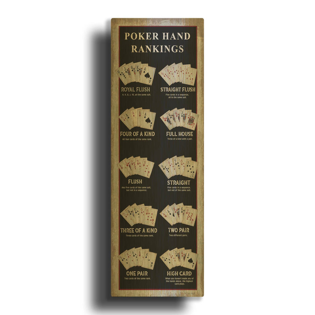 'Poker Hand Rankings' By Cindy Jacobs Gold Metal Wall Art
