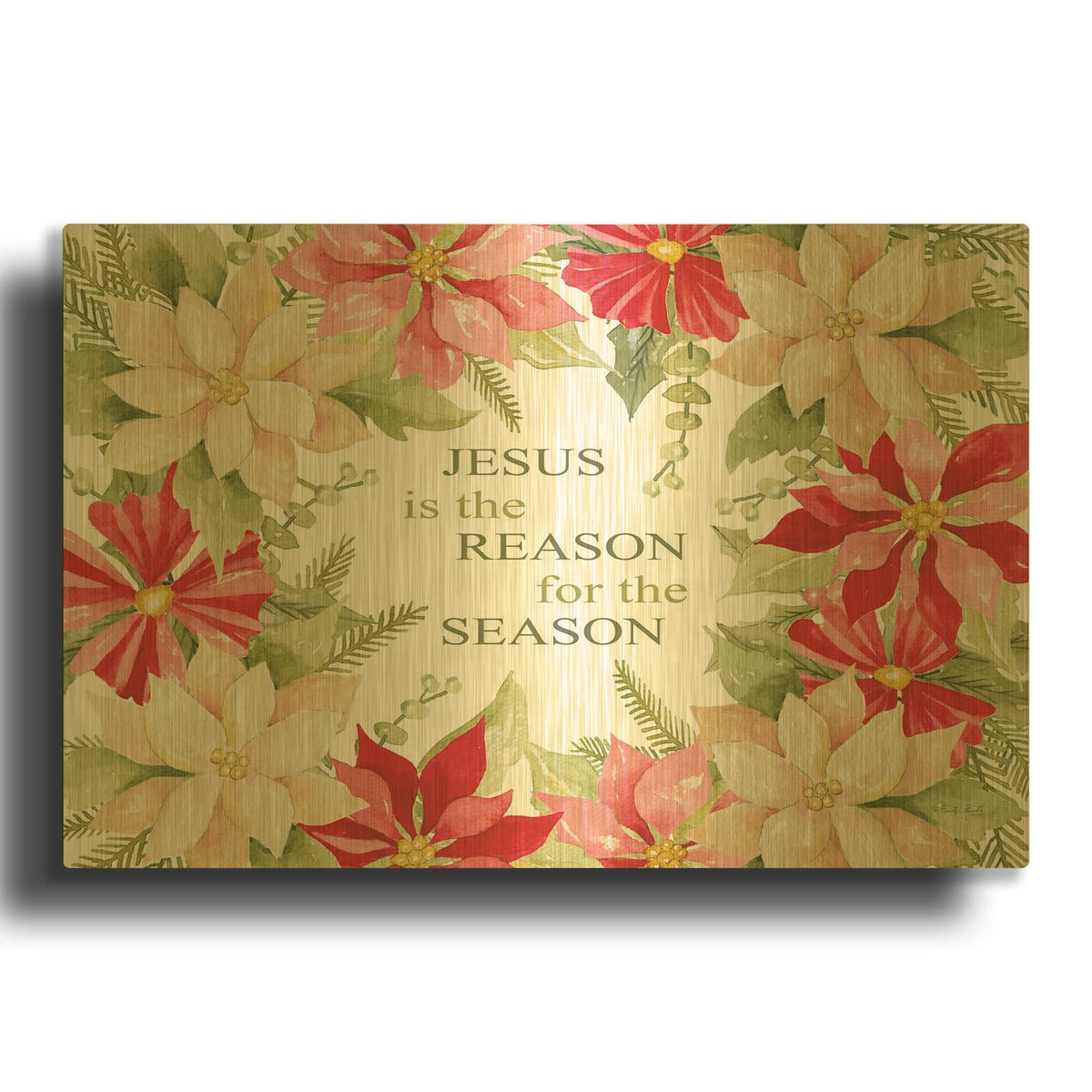 'Jesus is the Reason For the Season' By Cindy Jacobs Gold Metal Wall Art