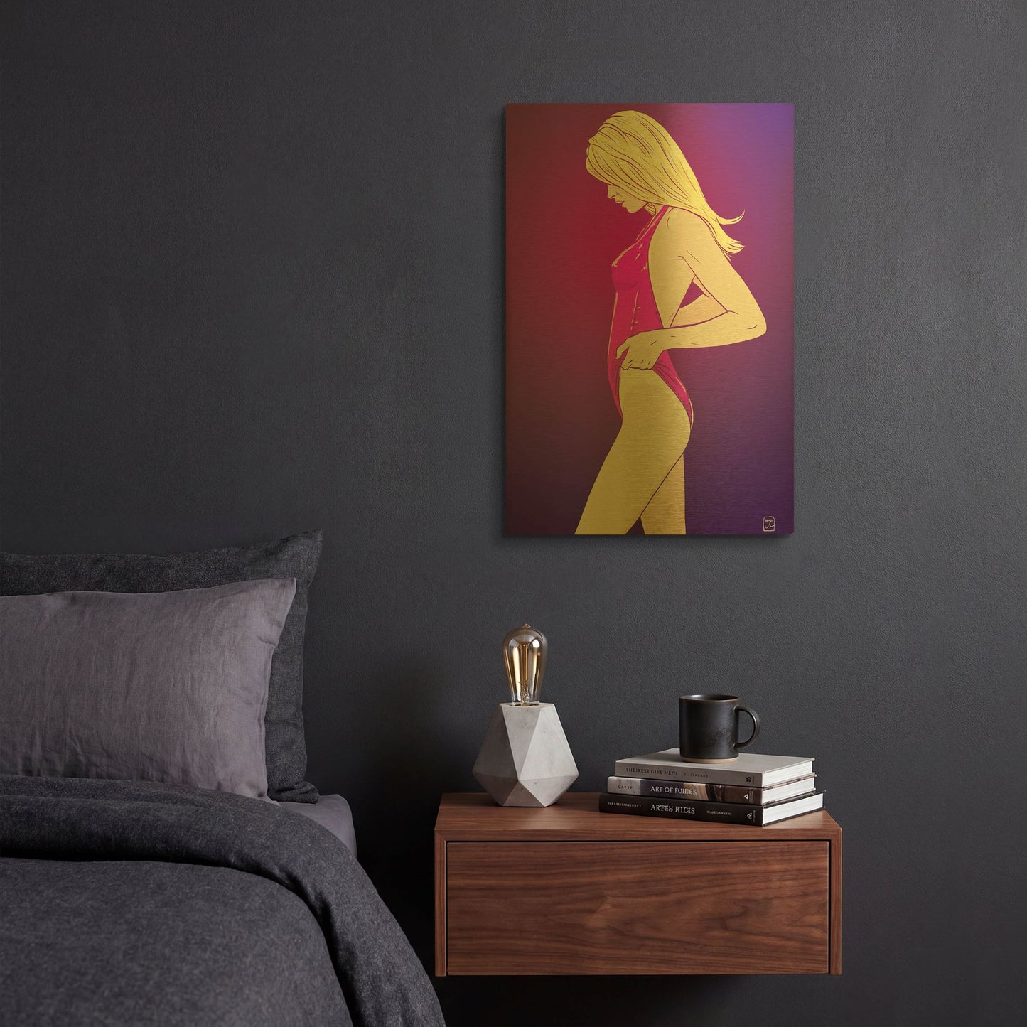 'Tan 2' By Giuseppe Cristiano Gold Metal Wall Art