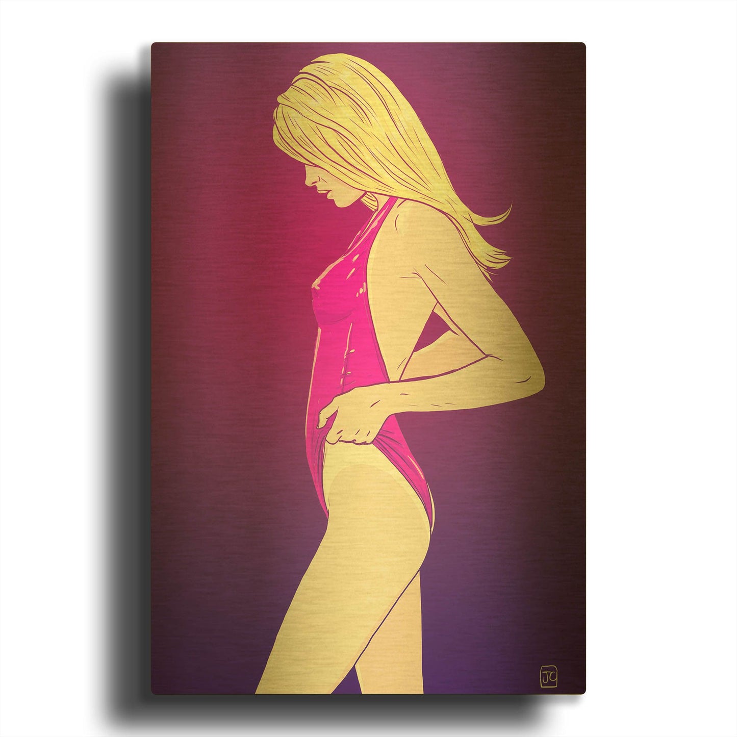 'Tan 2' By Giuseppe Cristiano Gold Metal Wall Art