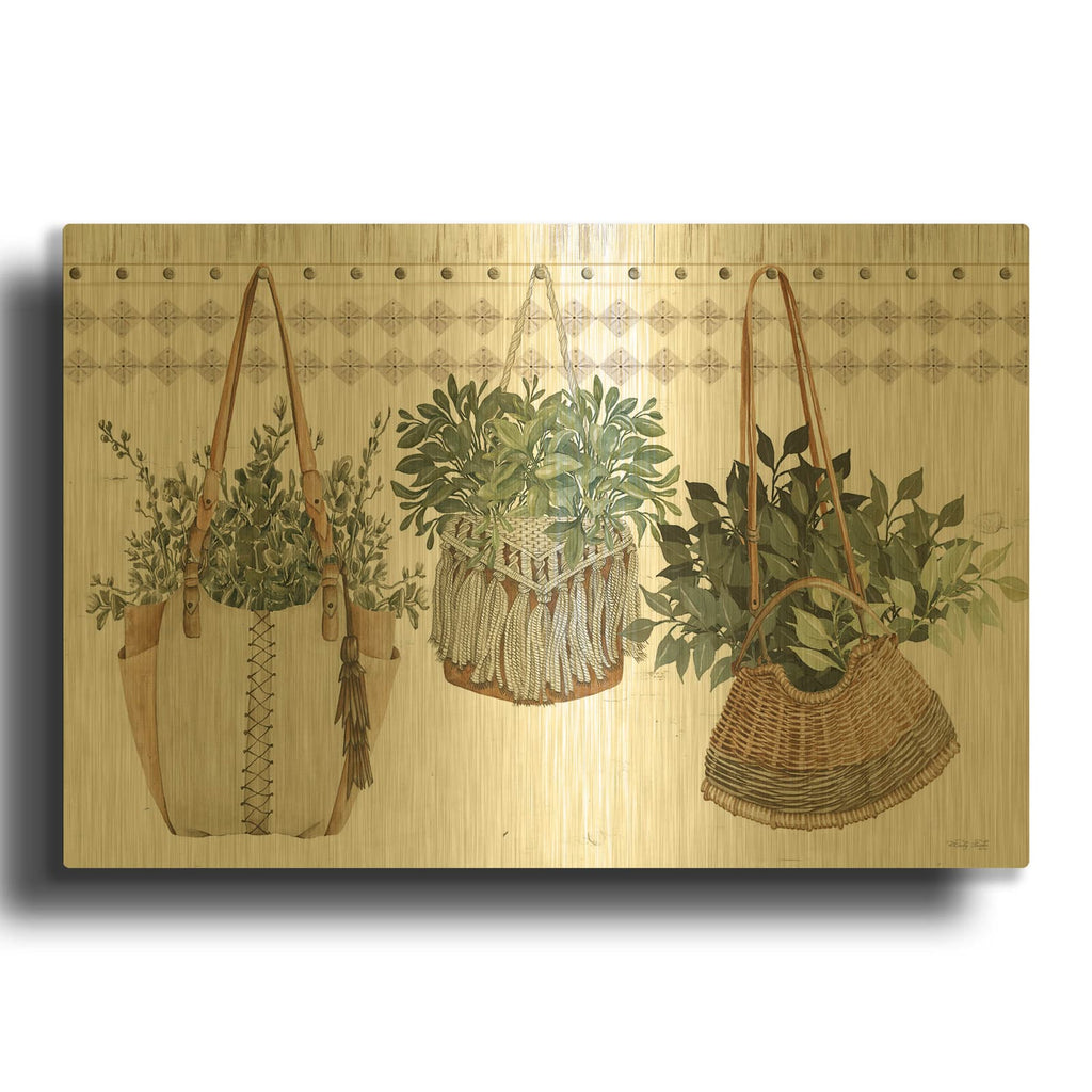 'Plant Purses' By Cindy Jacobs Gold Metal Wall Art