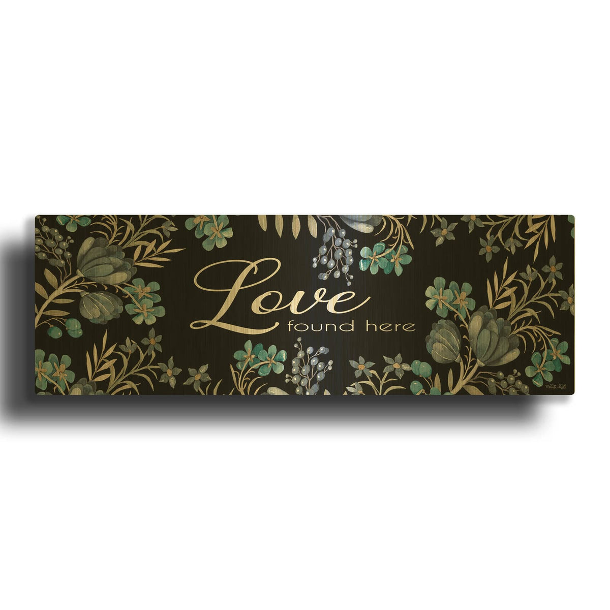 'Love Found Here' By Cindy Jacobs Gold Metal Wall Art