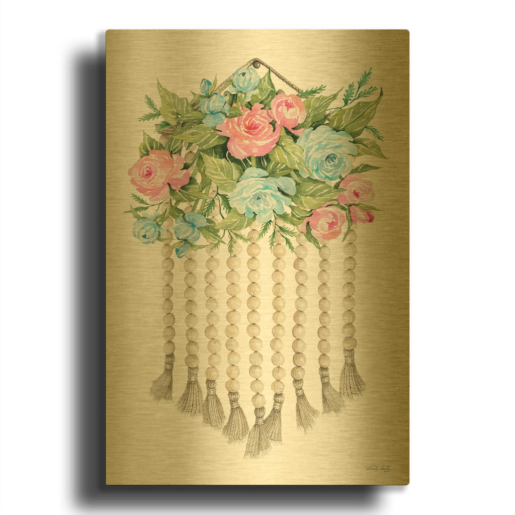 'Floral Pop V' By Cindy Jacobs Gold Metal Wall Art