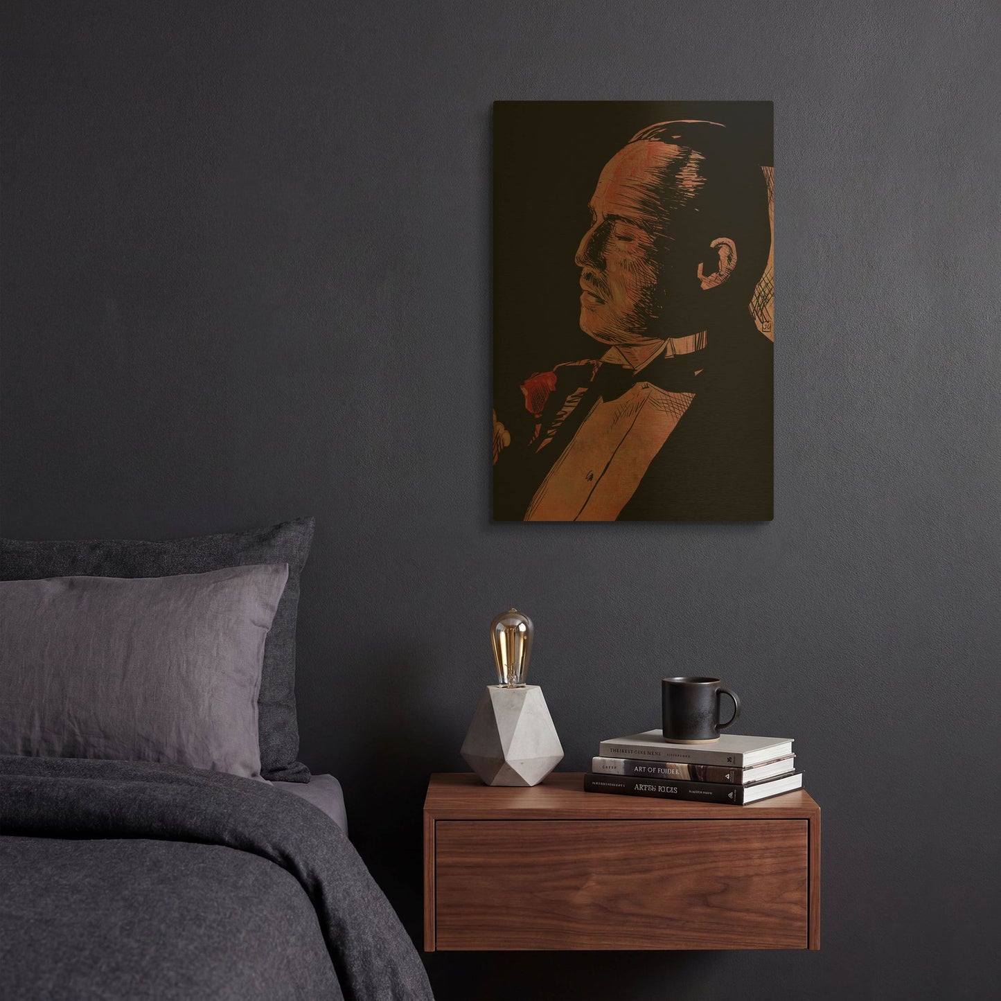 'Brando-Godfather' By Giuseppe Cristiano Gold Metal Wall Art